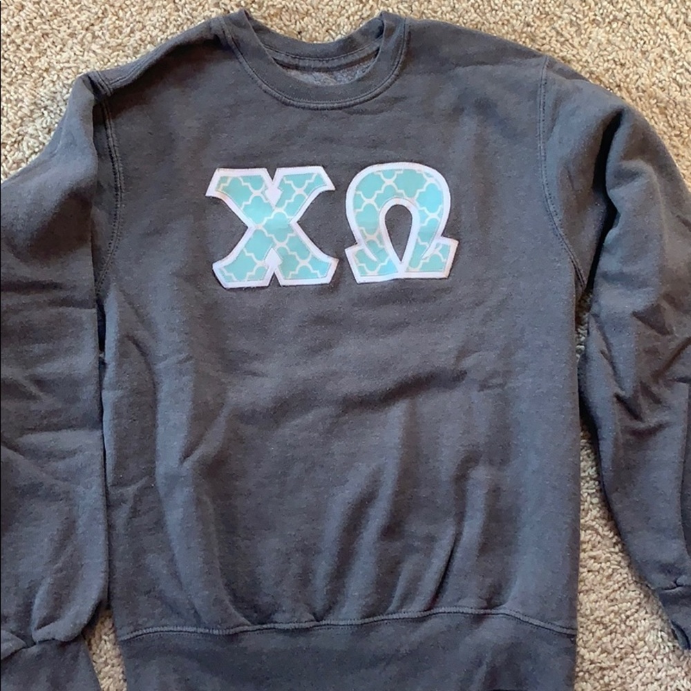 Chi omega stitched sweatshirt